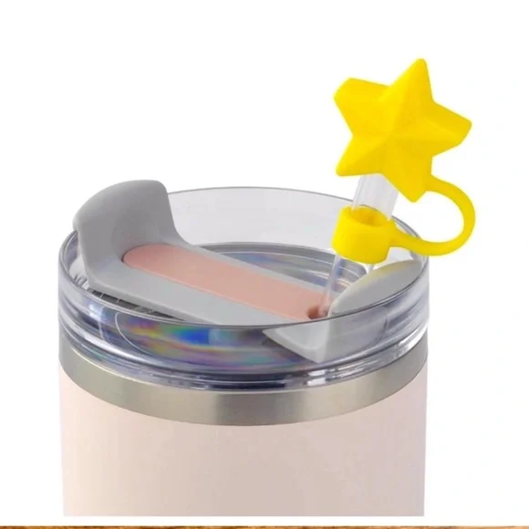 New Target Bullseye Playground Holiday Yellow Star Novelty Straw Topper Cover - Picture 2 of 4